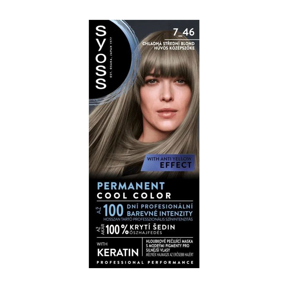 Уцінка! Стійка крем-фарба для волосся Syoss Permanent Cool Color 7_46 Холодний русявий, 115 мл